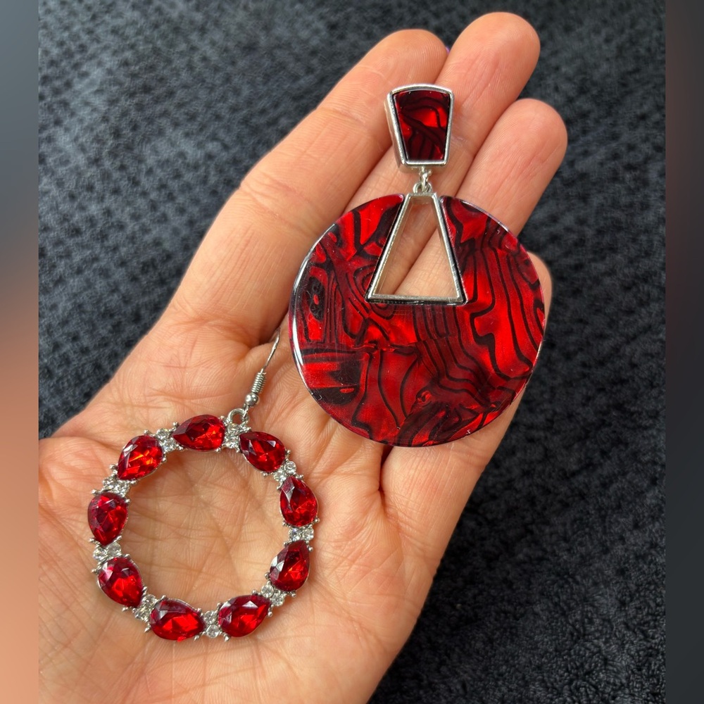 Red Statement Earrings - Women Jewelry
